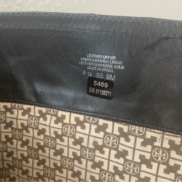 Tory Burch black grained leather riding boots zip up knee high boots vintage - Picture 10 of 16